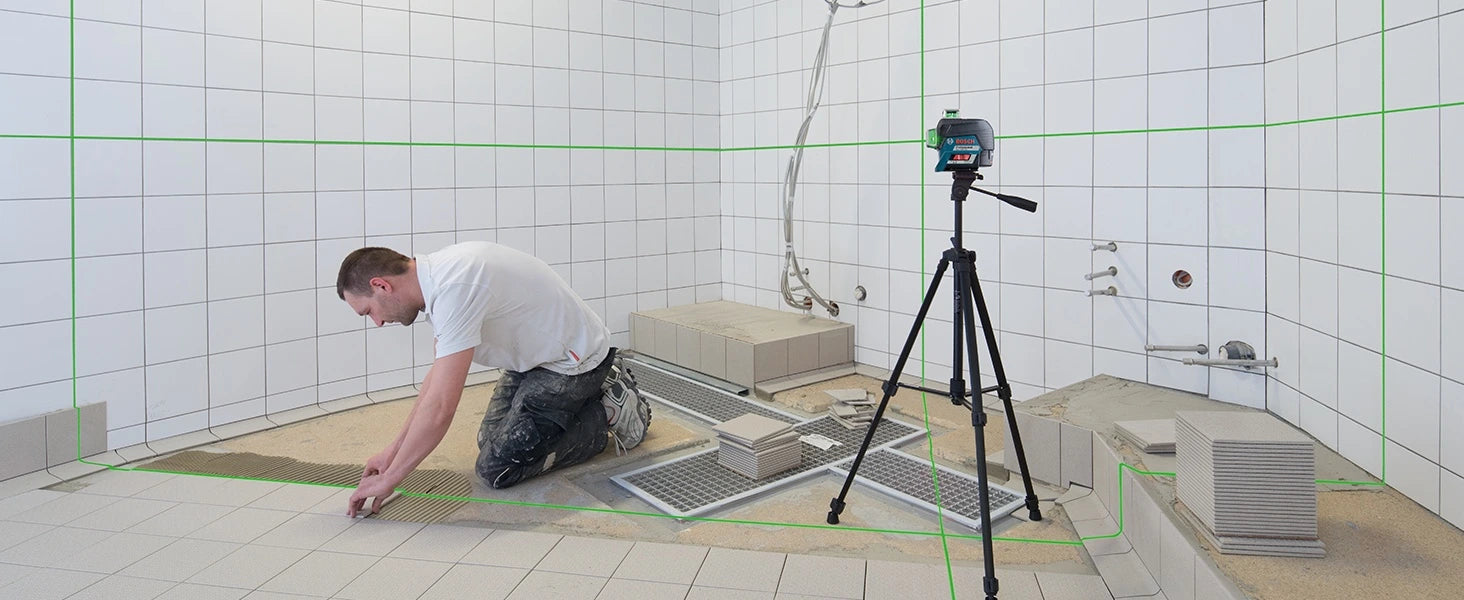 Linienlaser_mieten_gruene_Laserlinien